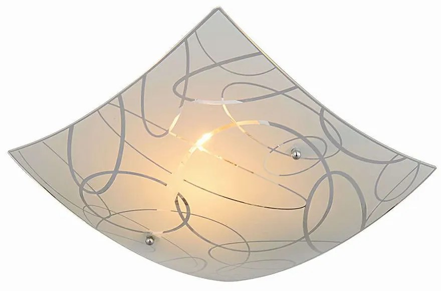 Φωτιστικό Οροφής - Πλαφονιέρα Spirelli 604400101 30x30cm Decorated White Trio Lighting Metal, Glass
