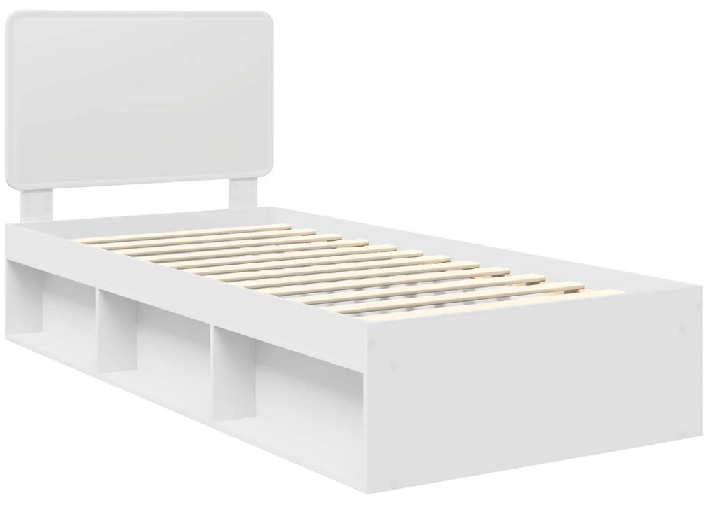 vidaXL Σκελετός Κρεβατιού Λευκό 90 x 200 cm Στερεά ξυλεία πεύκου