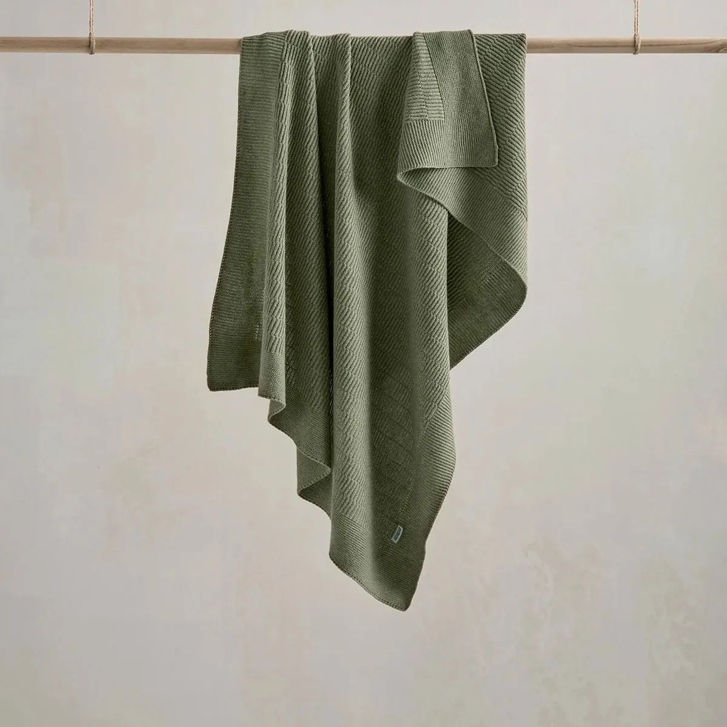 Κουβέρτα Πλεκτή Αγκαλιάς (70x90) Mamas &amp; Papas Khaki Pointe BTBW 7883JS701