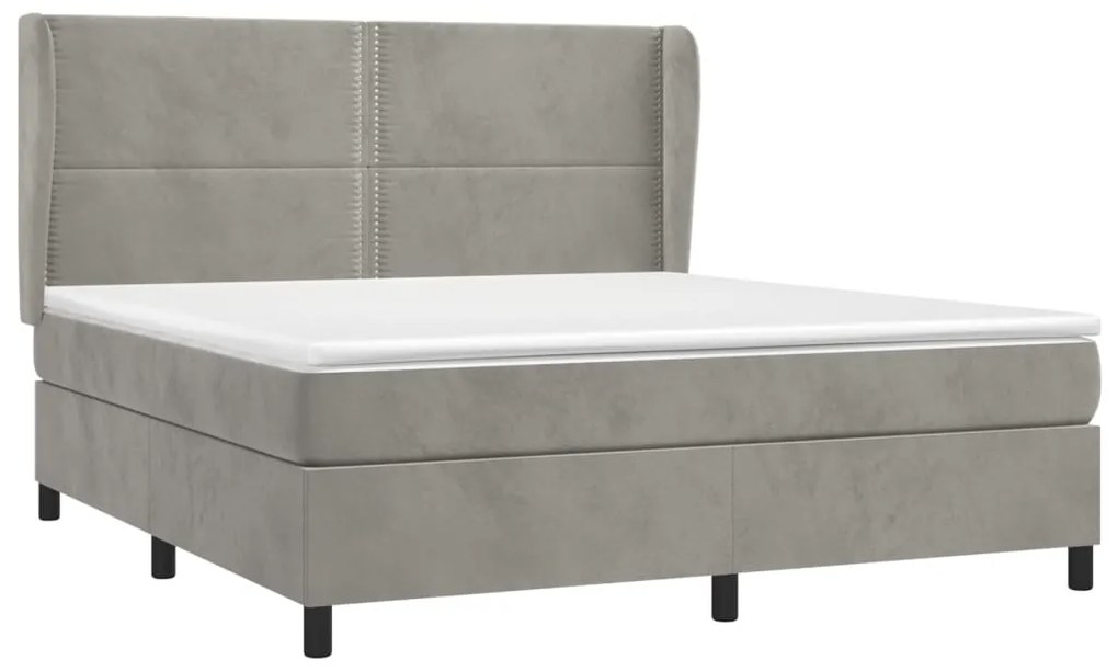 ΚΡΕΒΑΤΙ BOXSPRING ΜΕ ΣΤΡΩΜΑ ΑΝΟΙΧΤΟ ΓΚΡΙ 180X200 ΕΚ. ΒΕΛΟΥΔΙΝΟ 3129165