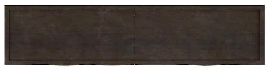 vidaXL Επιφάνεια Τραπεζιού Σκούρο Καφέ 220x50x(2-6)εκ Επεξ. Μασίφ Δρυς