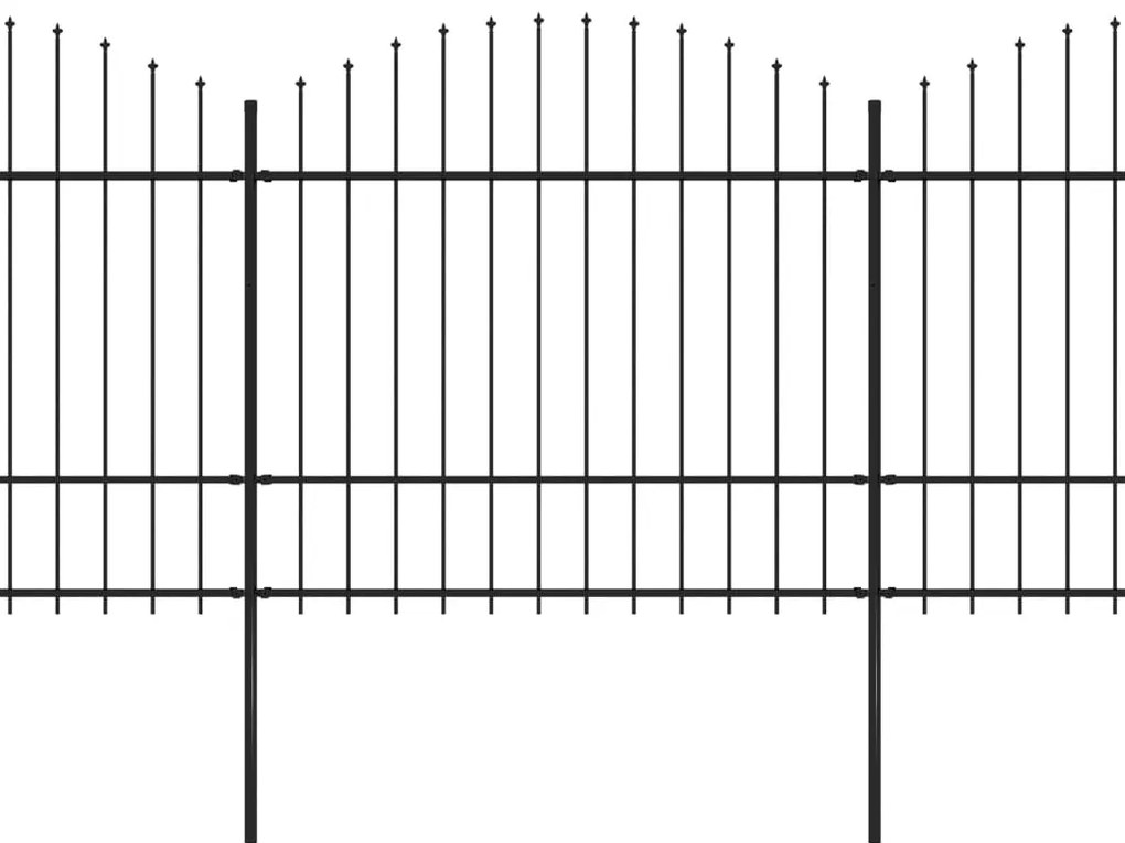 vidaXL Κάγκελα Περίφραξης με Λόγχες Μαύρα (1,5-1,75) x 6,8 μ. Ατσάλινα