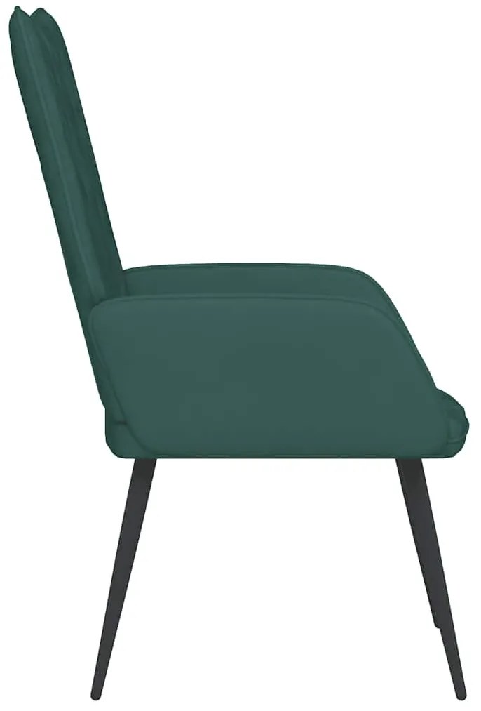 vidaXL Πολυθρόνα Relax Σκούρο Πράσινο Βελούδινη