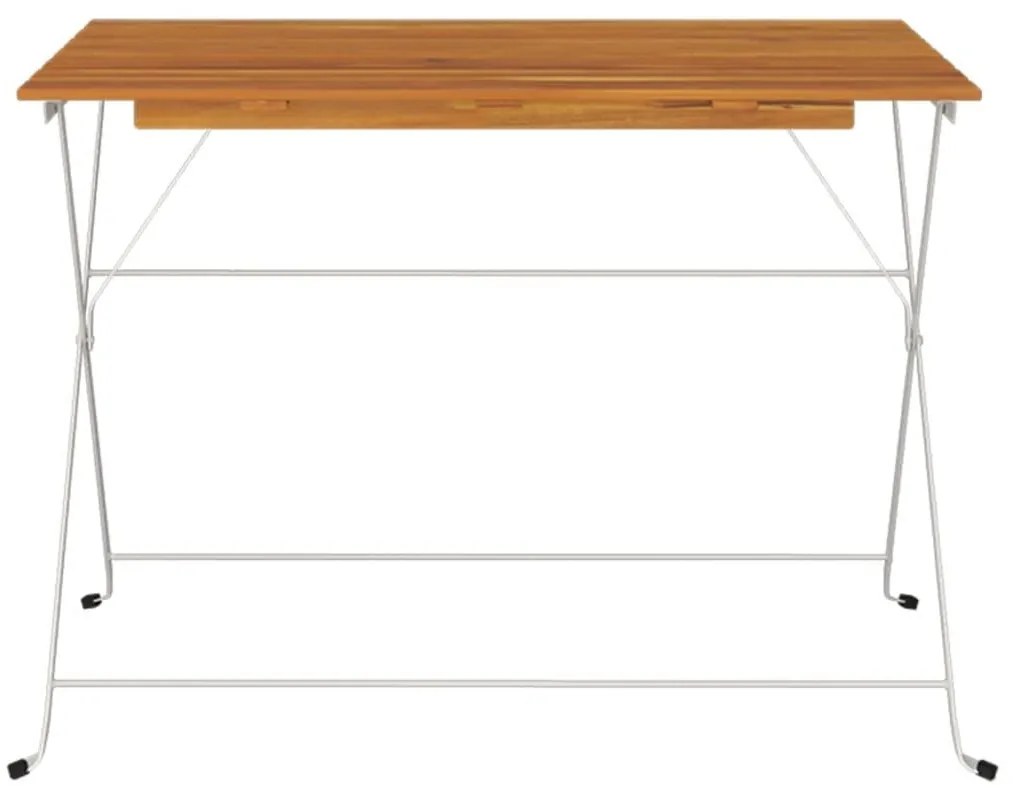 vidaXL Τραπέζι Bistro Πτυσσόμενο 100x54x71 εκ. Μασίφ Ακακία & Ατσάλι