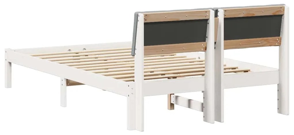 vidaXL Σκελετός Κρεβατιού Λευκό και ανοιχτό γκρι 120 x 190 cm