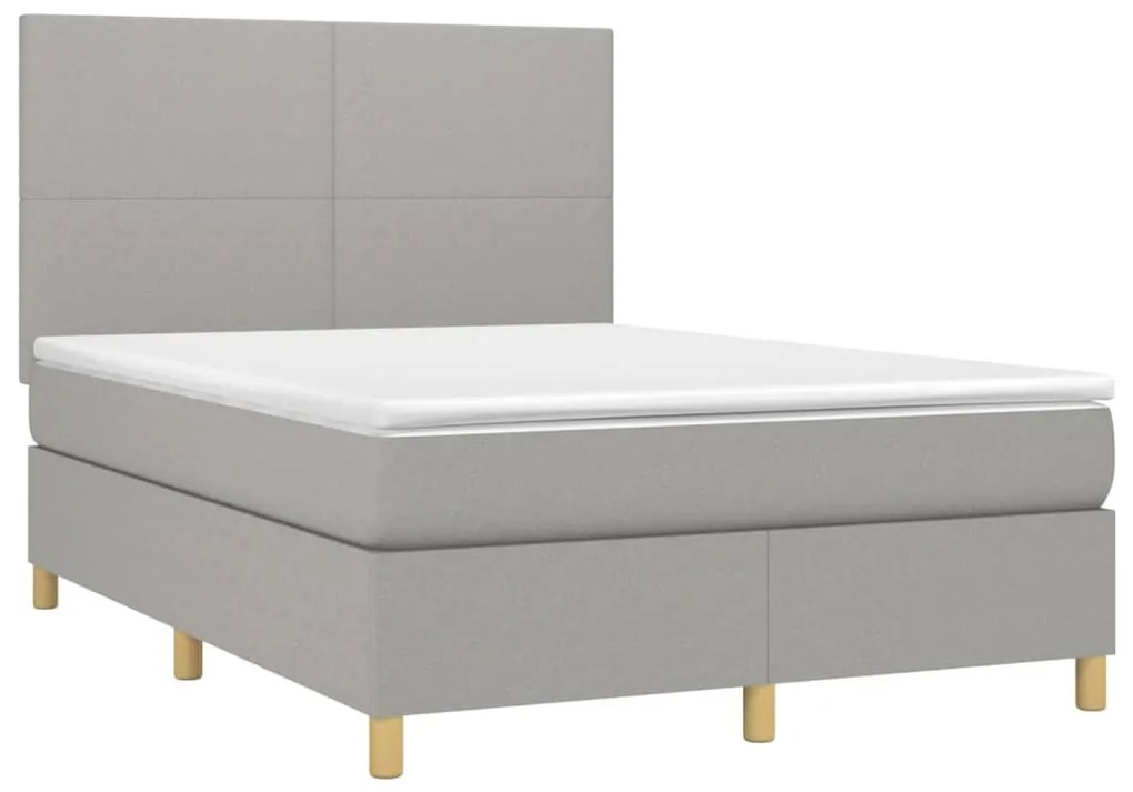 ΚΡΕΒΑΤΙ BOXSPRING ΜΕ ΣΤΡΩΜΑ &amp; LED ΑΝ.ΓΚΡΙ 140X200ΕΚ. ΥΦΑΣΜΑΤΙΝΟ 3135277