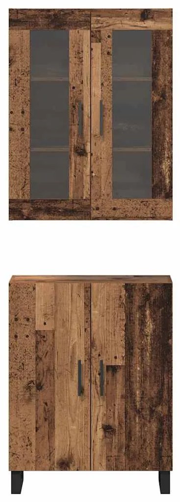 vidaXL Highboard Παλαιό ξύλο 69.5 x 34 x 90 εκ. Επεξεργασμένο ξύλο
