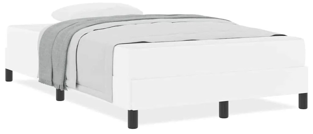 vidaXL Κρεβάτι με στρώμα Καθαρό Λευκό 120 x 190 cm Τεχνητό δέρμα