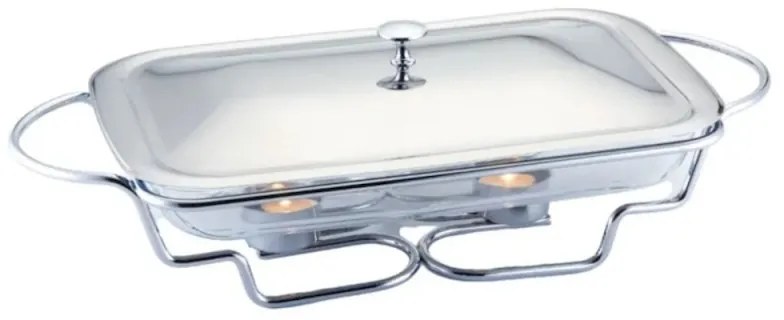 Πιατέλα σερβιρίσματος Bohmann BH 2008-30CG, 3l, Ανθεκτικό στη θερμότητα γυαλί, Καπάκι, Βάση, Inox