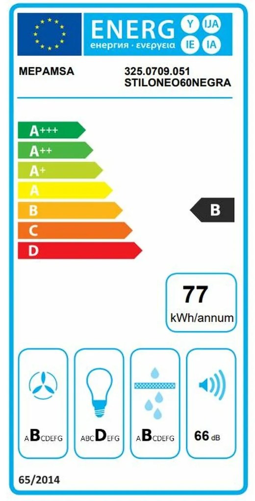 Συμβατικός Απορροφητήρας Mepamsa STILO NEO 60 Μαύρο