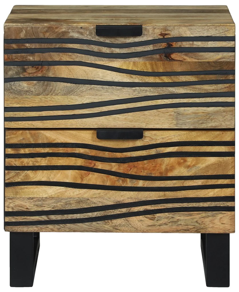 vidaXL Κομοδίνα - 2 τεμάχια, 40x33.5x46 εκ., Στερεό Ξύλο Μάνγκο και Μηχανικά Ξύλο