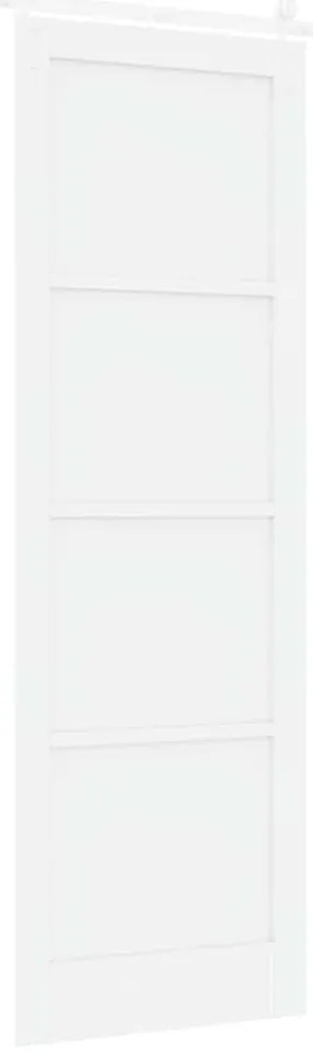 vidaXL Συρόμενη Πόρτα Λευκό 78 x 232 cm Μασίφ ξύλο πεύκου και χάλυβας
