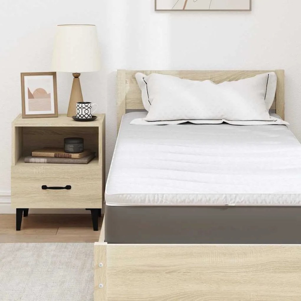 vidaXL Στρώμα επικάλυψης Λευκό 80 x 200 cm Υφασμα Πλεκτό