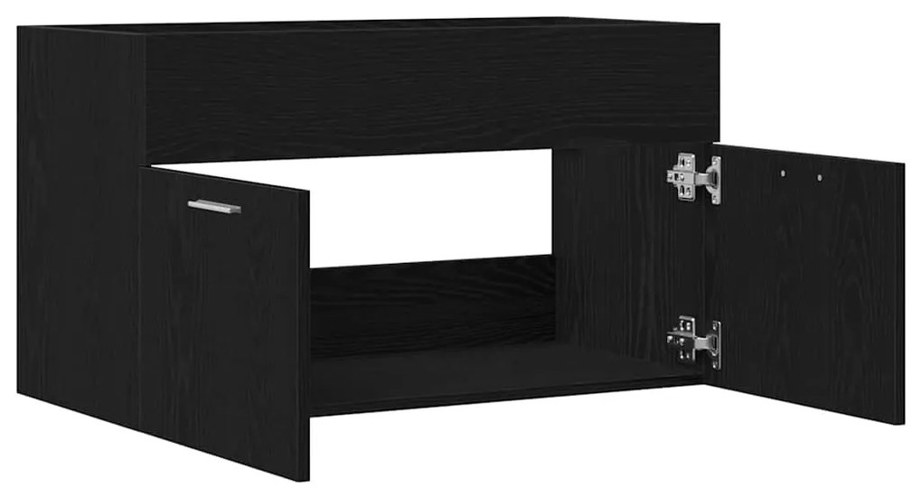 vidaXL Ντουλάπι νιπτήρα Επιτοίχιο Μαύρη Οξυά 38,5 x 100 x 46 εκ.