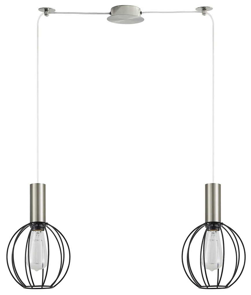 Φωτιστικό Οροφής Δίφωτο Homelighting 77-8445 Nickel
