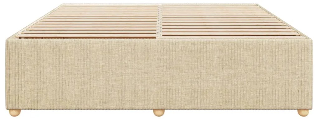 vidaXL Σκελετός Κρεβατιού Χωρίς Στρώμα Κρεμ 200x200 εκ. Υφασμάτινο
