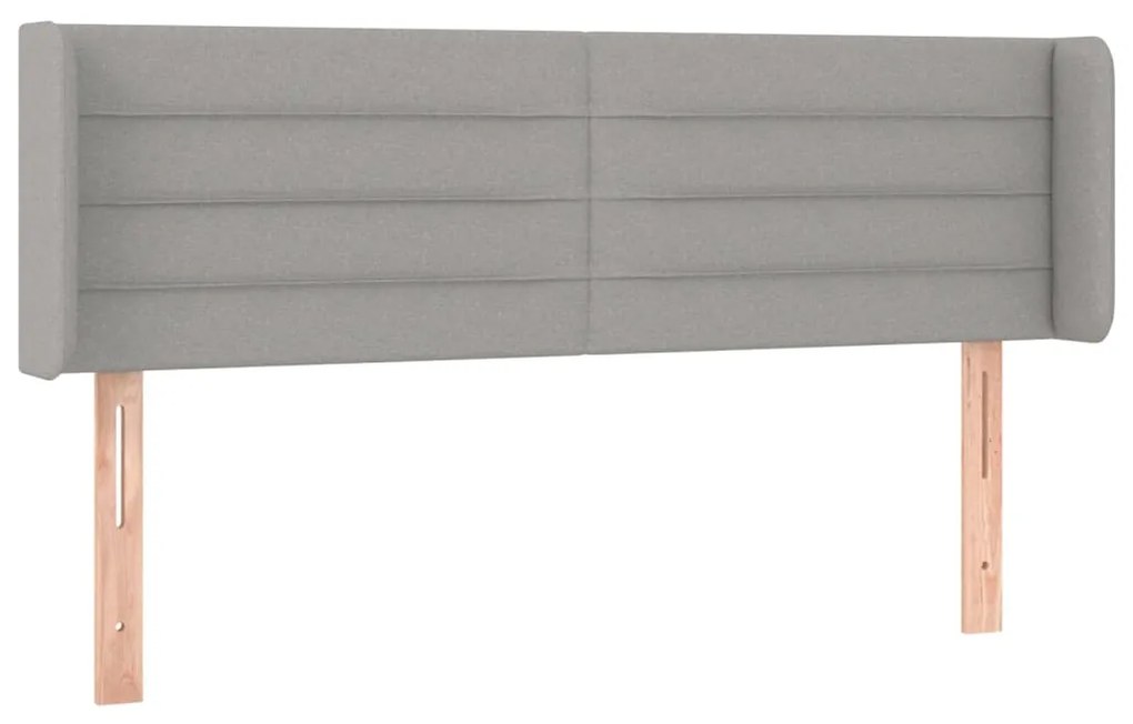 vidaXL Κεφαλάρι Κρεβατιού LED Ανοιχτό Γκρι 147x16x78/88 εκ. Υφασμάτινο