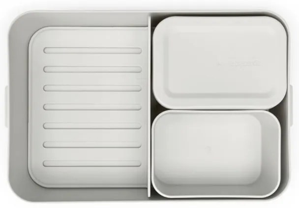 Κουτί τροφίμων Brabantia Make&Take 1006292, 2 l, Με διαχωριστικά, Στεγανό κλείσιμο, Χωρίς BPA, Ανοιχτό γκρι