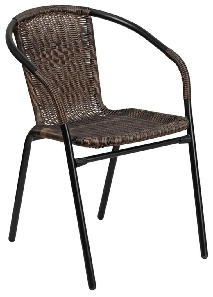 Πολυθρόνα ArteLibre Rattan Mercury Καφέ/Μαύρο 54x61x73cm