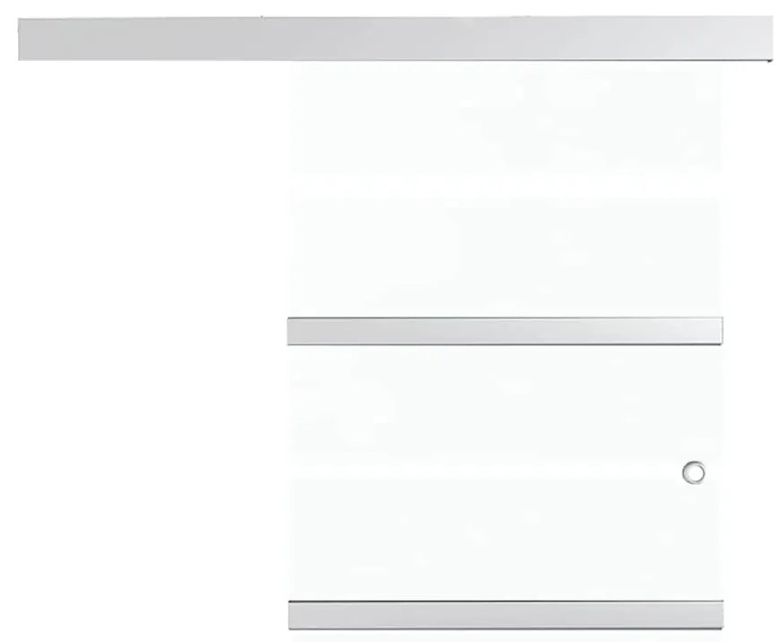 vidaXL Συρόμενη Πόρτα Άσημί 90 x 205 εκ. από Γυαλί ESG / Αλουμίνιο