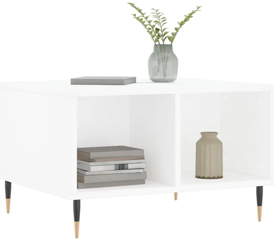 vidaXL Τραπεζάκι Σαλονιού Λευκό 60x50x36,5 εκ. από Επεξεργασμένο Ξύλο