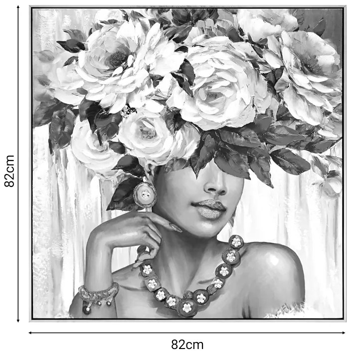 Πίνακας σε καμβά Flowergirl Inart 82x4.5x82εκ