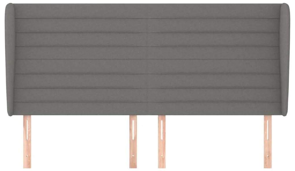 vidaXL Κεφαλάρι με Πτερύγια Σκούρο Γκρι 163x23x118/128 εκ. Υφασμάτινο
