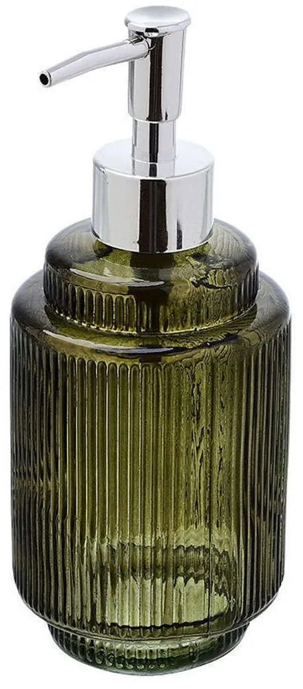Δοχείο Κρεμοσάπουνου Glass 02-14872 8x8x19cm 380ml Olive Estia Glass