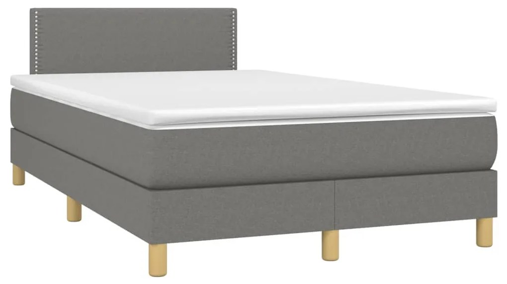 ΚΡΕΒΑΤΙ BOXSPRING ΜΕ ΣΤΡΩΜΑ &amp; LED ΣΚ.ΓΚΡΙ 120X190ΕΚ. ΥΦΑΣΜΑΤΙΝΟ 3270082