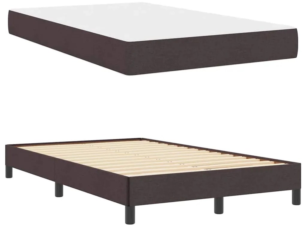 vidaXL Κρεβάτι με ελατήρια με στρώμα Σκούρο Καφέ 120 x 200 cm ύφασμα