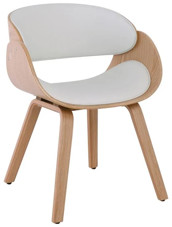 JOY Πολυθρόνα-Pro Τραπεζαρίας, Φυσικό, Pu Άσπρο 58x53x75cm Ε7512,20