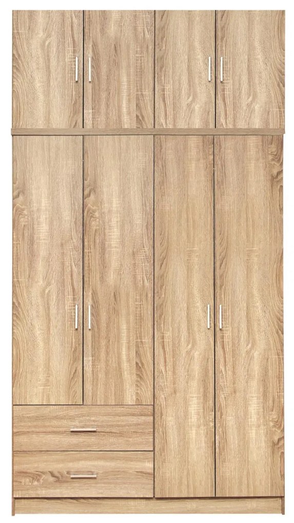 Wardrobe 4 Door with loft and 2 drawers sonama 120x42x241