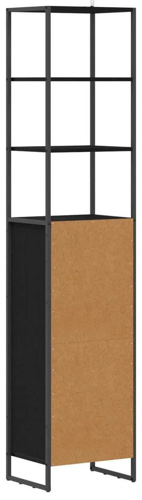 vidaXL Ντουλάπι Μπάνιου Μαύρη Οξυά 40 x 30 x 180 εκ Επεξεργασμένο ξύλο