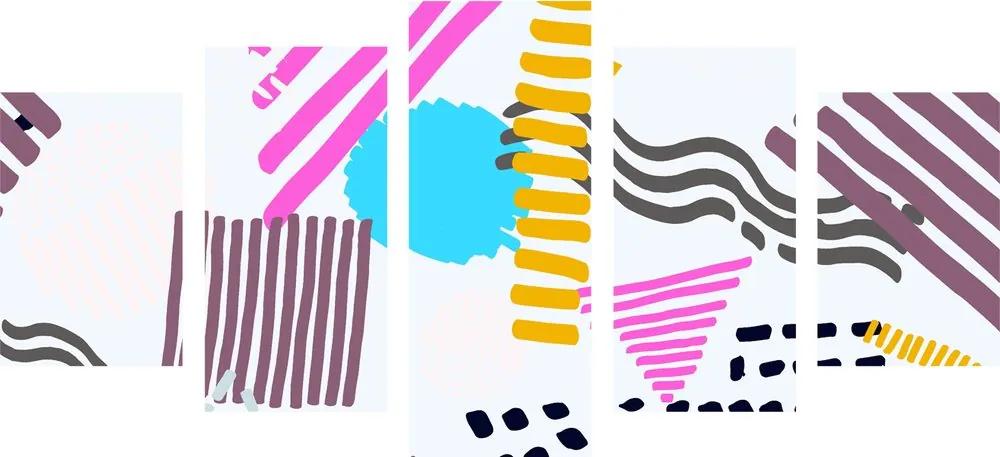 Εικόνα 5 τμημάτων pop art μοτίβο Μέμφις - 100x50
