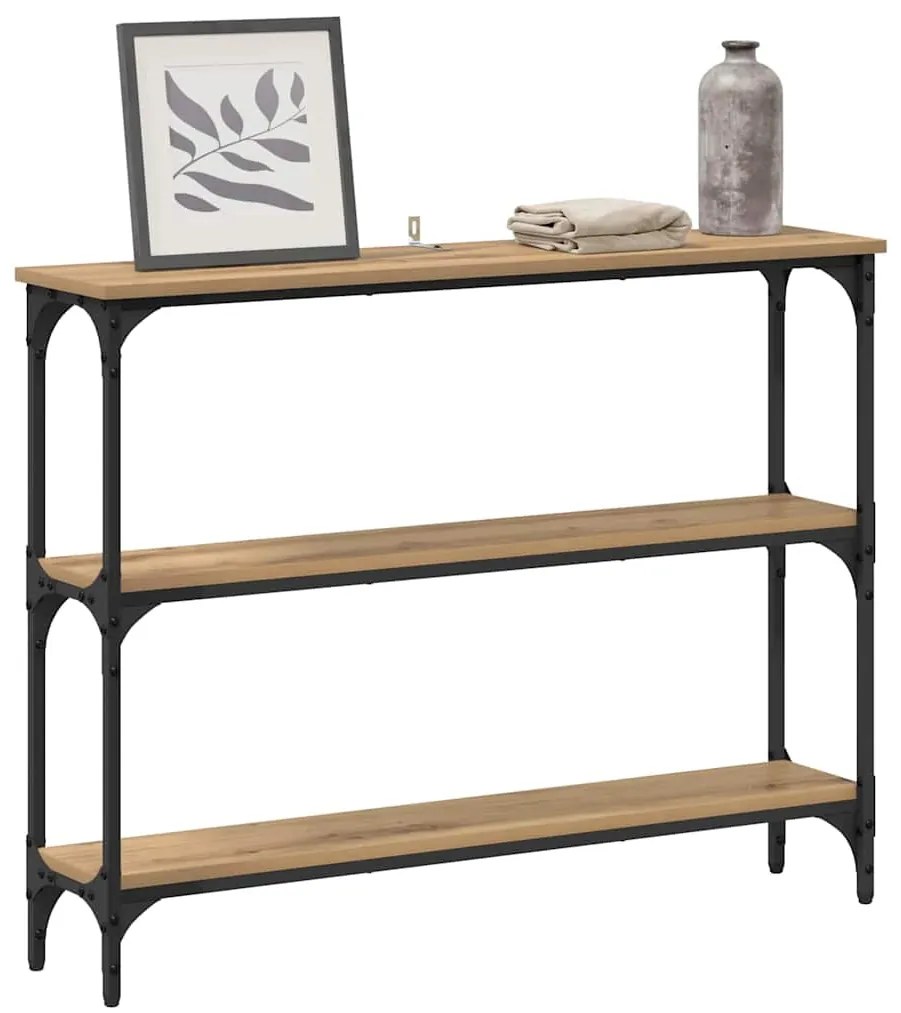 vidaXL Τραπέζι κονσόλας με ράφι artisan δρυς 100 x 22.5 x 75 εκ