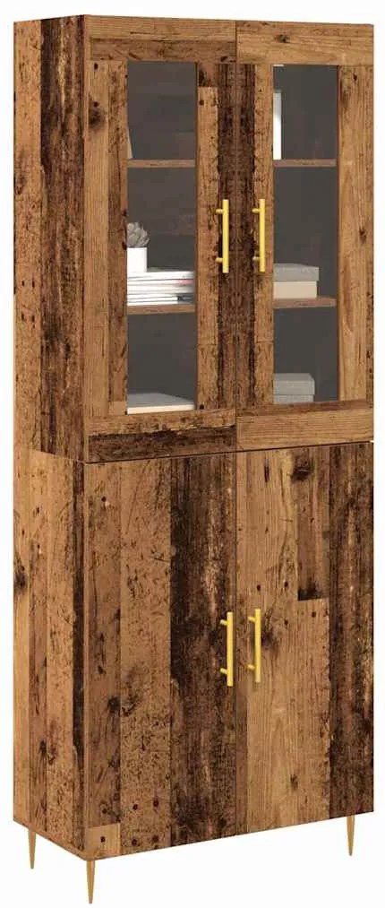 vidaXL Highboard Επιτοίχιο 2 pcs Παλαιό ξύλο 69.5 x 34 x 180 εκ.