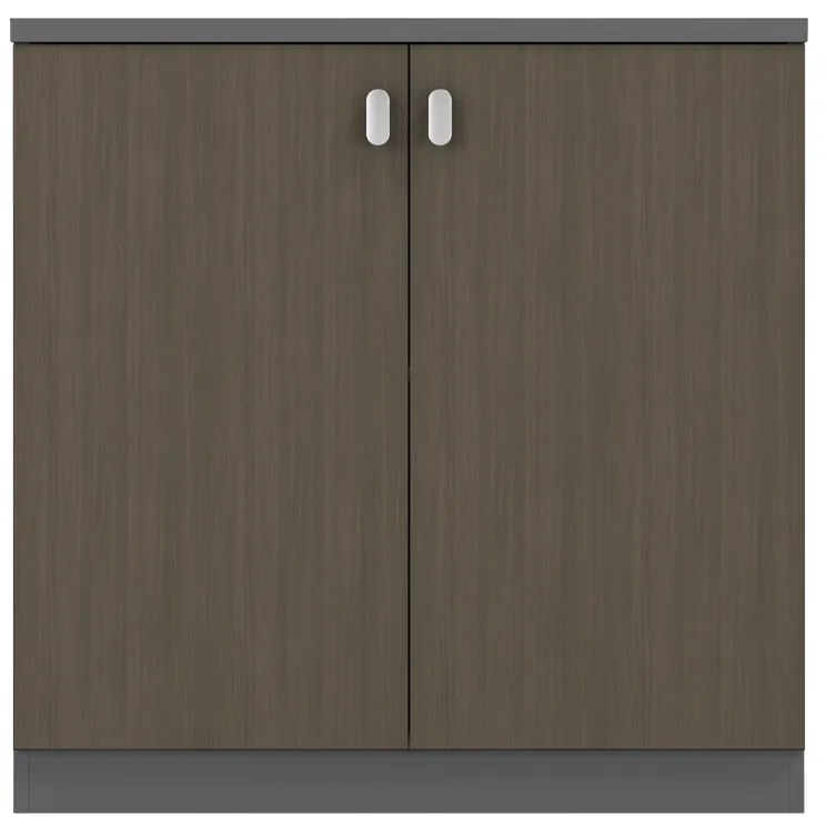 Ντουλάπι γραφείου επαγγελματικό χαμηλό Denith pakoworld ανθρακί-καρυδί 80x40x80εκ