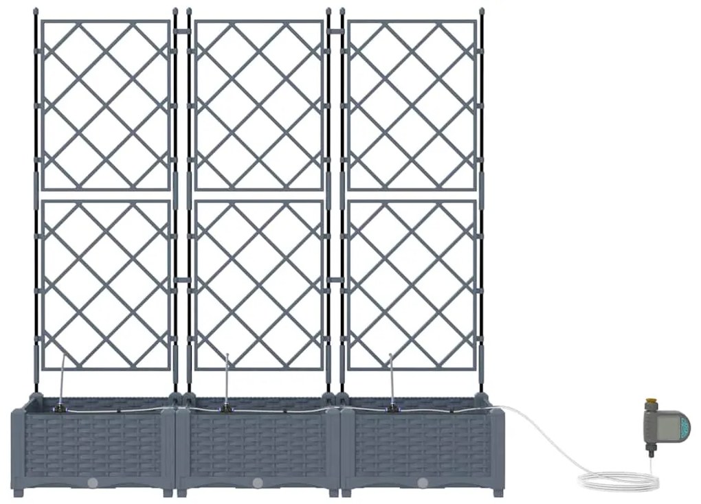 vidaXL Ζαρντινιέρες κήπου Ανοιχτό γκρι 120 x 40 x 126 cm Ατσάλι