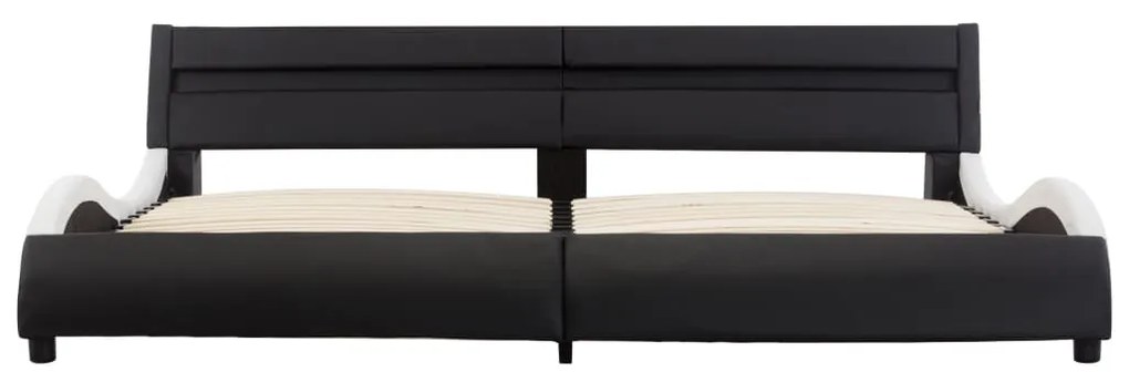 vidaXL Πλαίσιο Κρεβατιού με LED Μαυρόασπρο 180x200 εκ. Συνθετικό Δέρμα