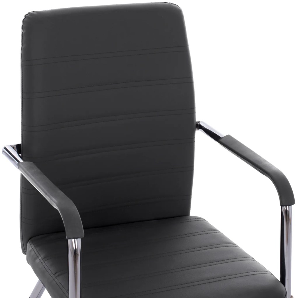 ΠΟΛΥΘΡΟΝΑ DALEY HM1021.01 ΜΕ ΜΠΡΑΤΣΑ ΜΑΥΡΟ PU 56x58x93 εκ. (4 Τεμμάχια)