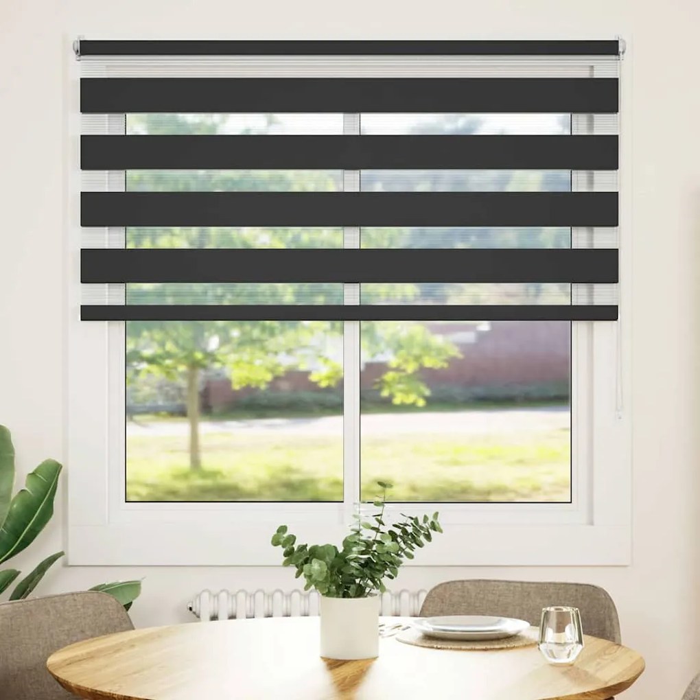 vidaXL Σύστημα Σκίασης Ρόλερ Zebra Μαύρο 140 x 175 εκ.
