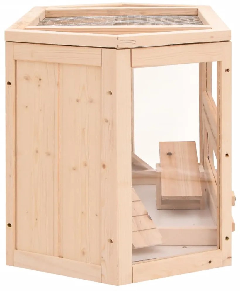 vidaXL Κλουβί Χάμστερ 80 x 40 x 43 εκ. από Μασίφ Ξύλο Ελάτης
