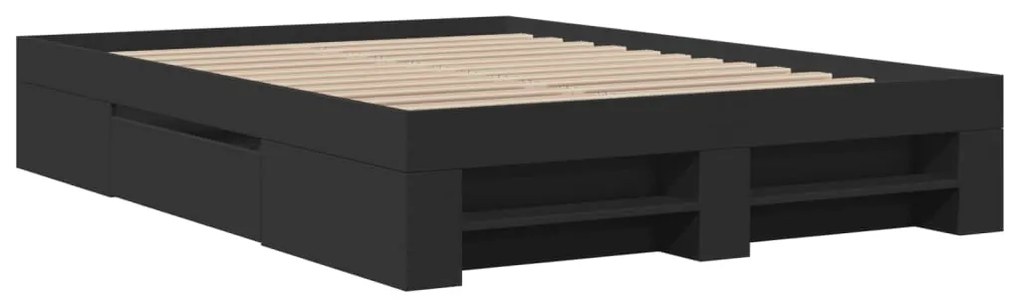 vidaXL Πλαίσιο Κρεβατιού Μαύρο 120x190 εκ. από Επεξεργασμένο Ξύλο