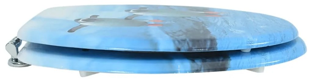 vidaXL Κάλυμμα Λεκάνης με Καπάκι Σχέδιο Πιγκουίνοι από MDF