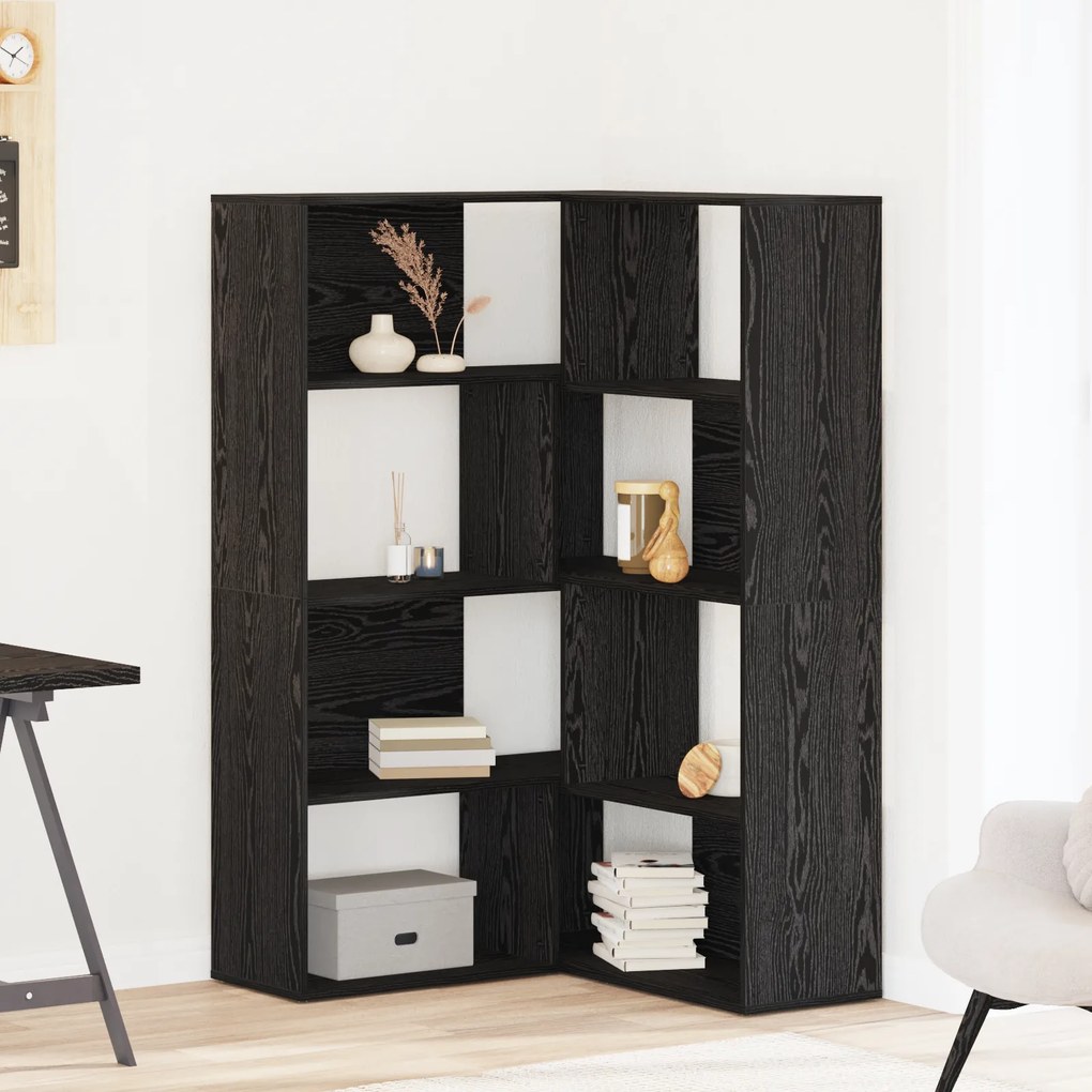 vidaXL Γωνιακό Ντουλάπι Μαύρη Δρυς 140x30x140 εκ Επεξεργασμένο Ξύλο