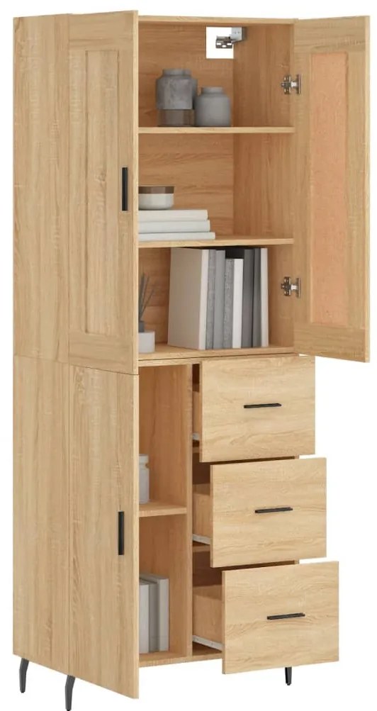 vidaXL Ντουλάπι Sonoma δρυς 69,5 x 34 x 180 εκ. από Επεξεργασμένο Ξύλο