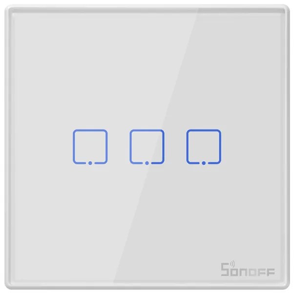 SONOFF smart διακόπτης T2EU3C-RF 433MHz, αφής, τριπλός, λευκός