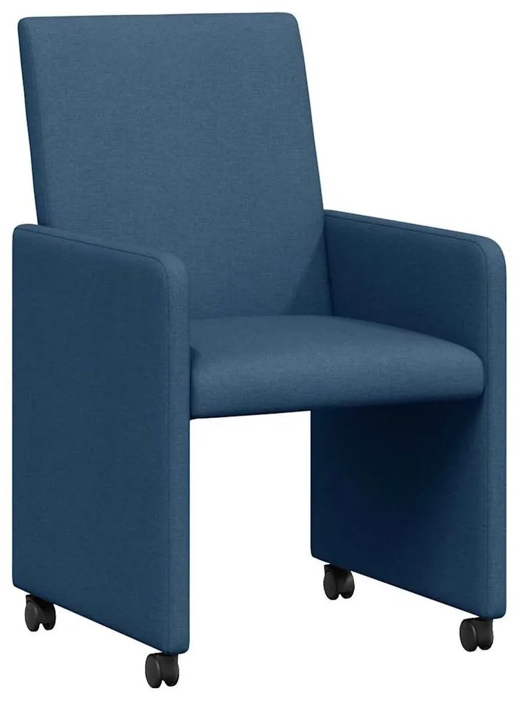 vidaXL Καρέκλες Φαγητού με Ρόδες 2 pcs Μπλε 57 x 66 x 94 εκ ύφασμα