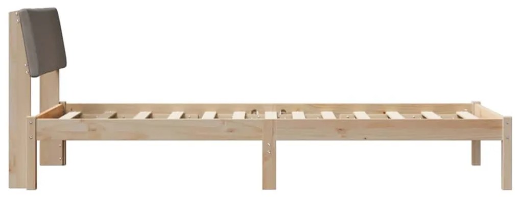 vidaXL Σκελετός Κρεβατιού Καφέ και ταμπά 90 x 190 cm Μασίφ ξύλο πεύκου