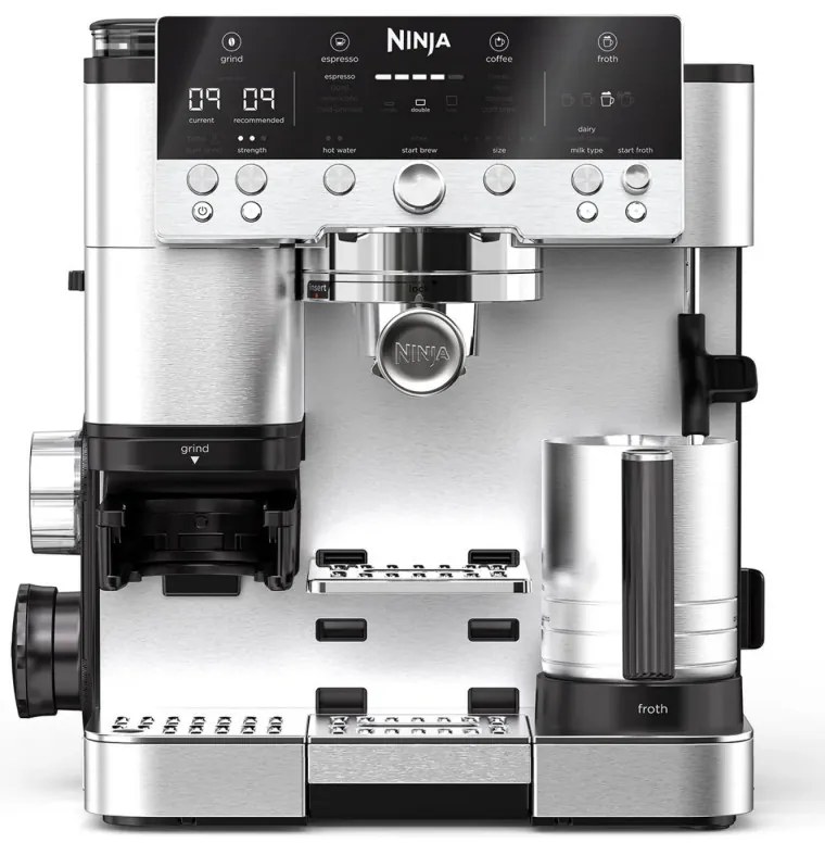 Ninja Luxe Café Premier ES601 3σε1, 1650W, 15 bar, 2 λίτρα, Barista Assist, texturirane χωρίς επαφή, 4 λειτουργίες, 3 ρυθμίσεις θερμοκρασίας, Inox/μαύρο.